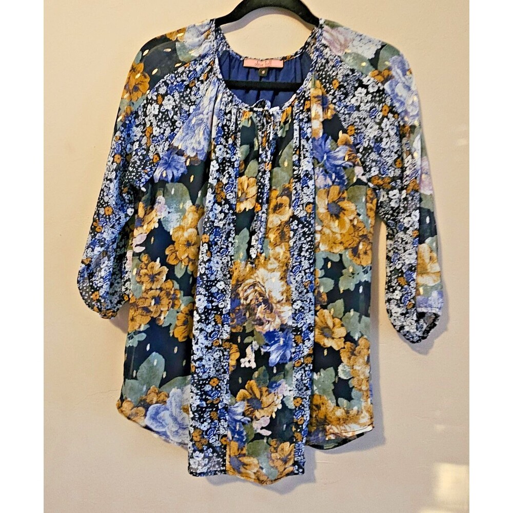 Anthropologie Olive Hill Paisley Floral Top Size small Multicolor Boho